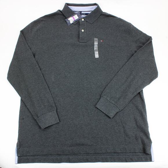 Tommy Hilfiger Other - Tommy Hilfiger Mens Regular Fit Long Sleeve Polo Shirt Gray 2XL Button